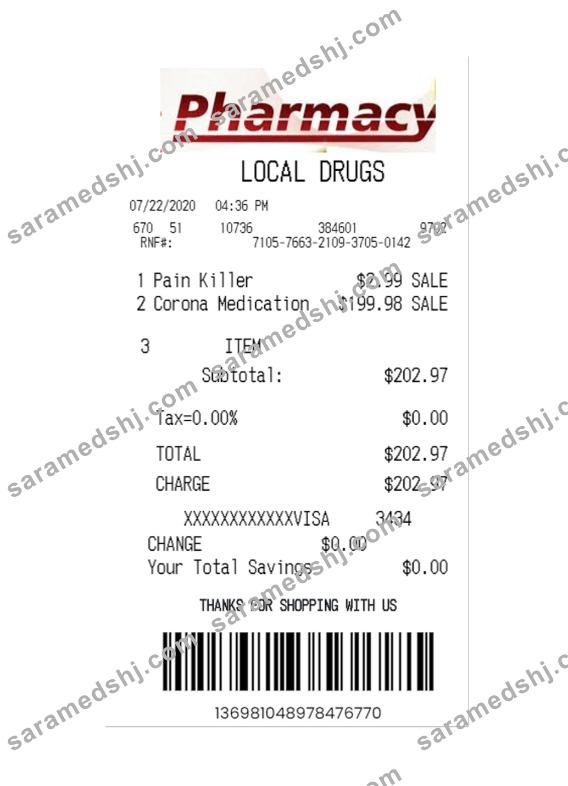 PHARMACY payment receipt